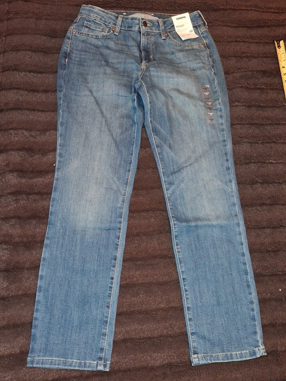 Sonoma Curvy Straight Women's size 4R Blue Denim Jeans P004